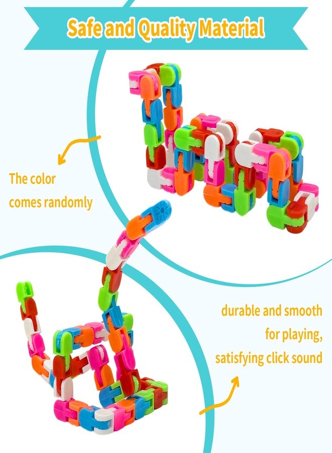 Poartsda Wacky Tracks 30 Pack Snap and Click Fidget Toys Bulk for Party Favors Puzzles Birthday Goodie Bag ,School Students Gift, Classroom Prizes Valentines Day Rainbow Toys for Kids,Teens - Image 4